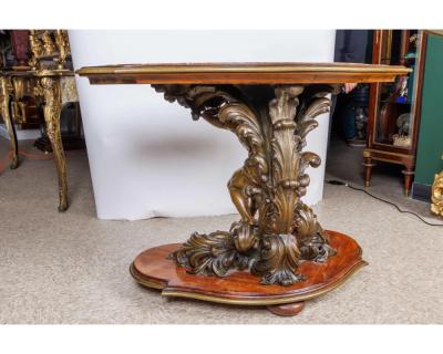 An Important Italian Kingwood and Patinated Bronze Figural Table Circa 1870