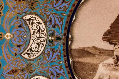 An Important Ottoman Yildiz Palace Silver Gilt and Enamel Plate Sphinx of Egypt