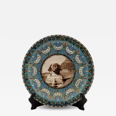 An Important Ottoman Yildiz Palace Silver Gilt and Enamel Plate Sphinx of Egypt
