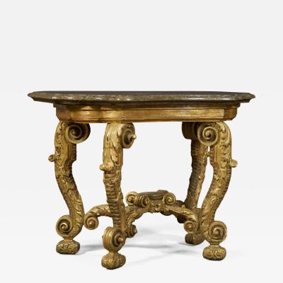An Imposing Pair Of Giltwood Console Tables Bearing Their Original Marble Tops