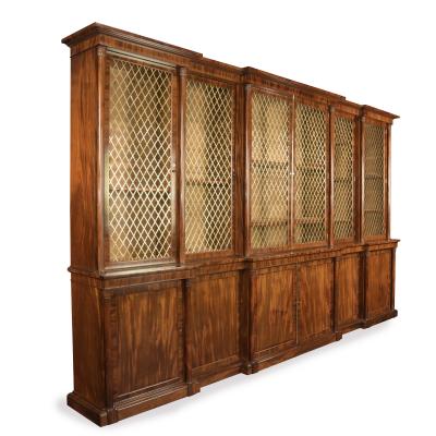 An Impressive late Regency six door mahogany bookcase attributed to Gillows