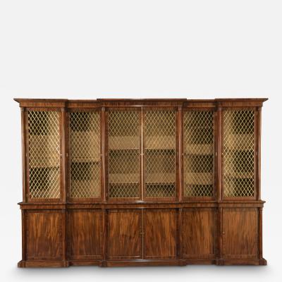 An Impressive late Regency six door mahogany bookcase attributed to Gillows