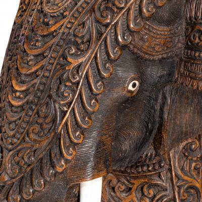 An Indian carved hardwood elephant