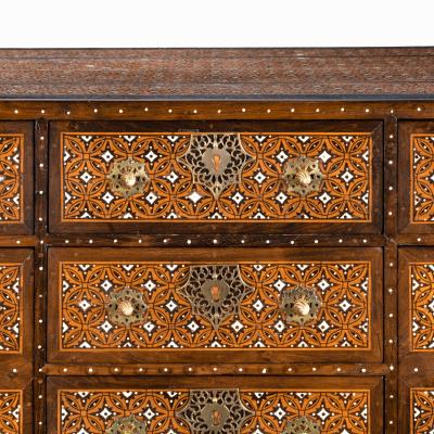 An Indo Portuguese rosewood teak and ebony contador