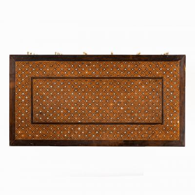 An Indo Portuguese rosewood teak and ebony contador