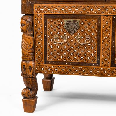 An Indo Portuguese rosewood teak and ebony contador