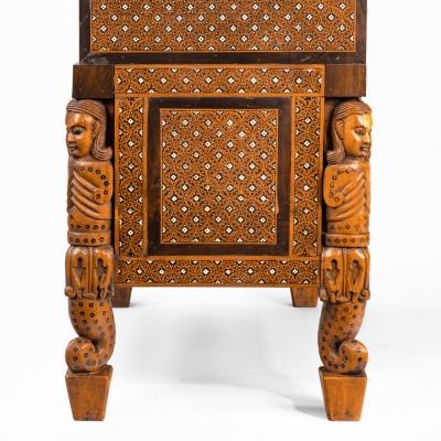 An Indo Portuguese rosewood teak and ebony contador