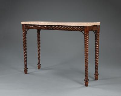 An Interesting Pair Of Spiral Turned Side Tables Of Elegant Narrow Proportions