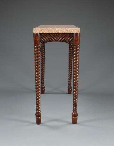 An Interesting Pair Of Spiral Turned Side Tables Of Elegant Narrow Proportions