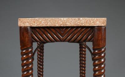 An Interesting Pair Of Spiral Turned Side Tables Of Elegant Narrow Proportions