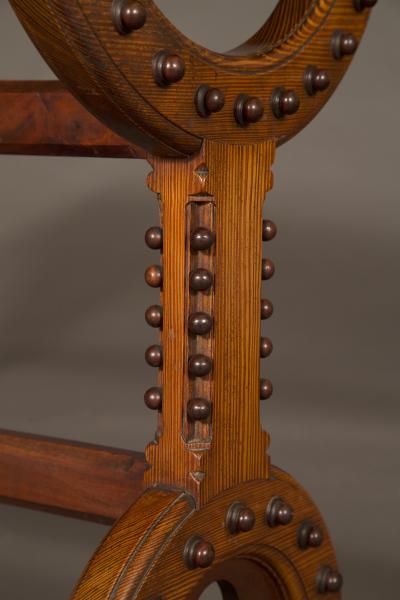An Interesting Pitch Pine And Mahogany Center Table In The Gothic Taste
