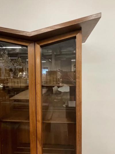 An Irish Mid Century Modern Breakfront China Cabinet Showcase Display Unit
