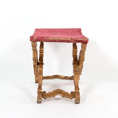 An Italian Elaborately Carved Giltwood X Frame Stool Circa 1780 