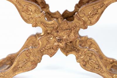 An Italian Elaborately Carved Giltwood X Frame Stool Circa 1780 
