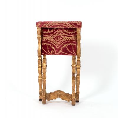An Italian Elaborately Carved Giltwood X Frame Stool Circa 1780 