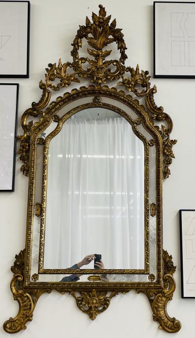 An Italian Gilt Wood Wall Console or Pier Mirror