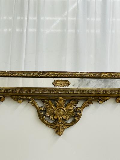 An Italian Gilt Wood Wall Console or Pier Mirror
