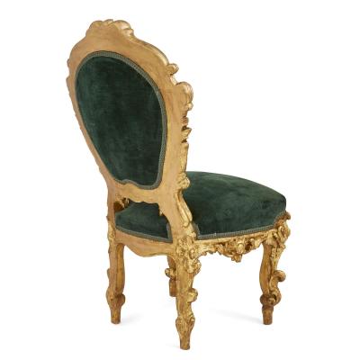 An Italian Giltwood 10 piece palazzo furniture suite 19th Century