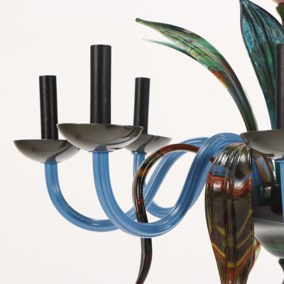 An Italian Multi Color Murano Glass 8 arm Chandelier C 1985 