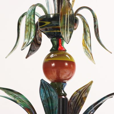 An Italian Multi Color Murano Glass 8 arm Chandelier C 1985 
