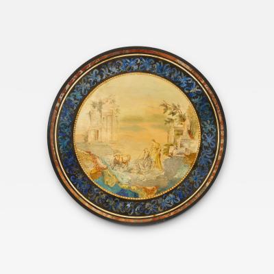 An Italian antique 19th century scagliola circular table top