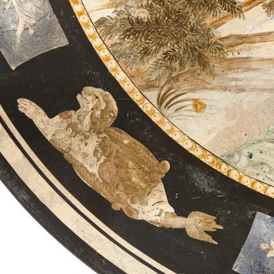 An Italian antique scagliola circular centre table top