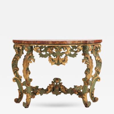 An Italian faux marble top console table 18th C 