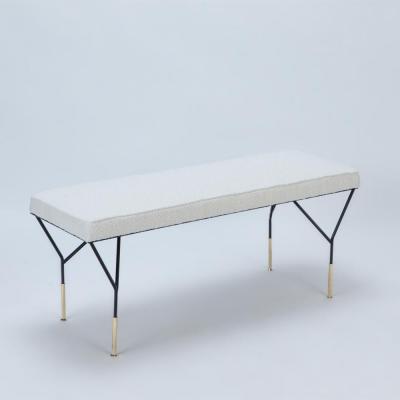 An Italian metal and brass bench Contemporary 