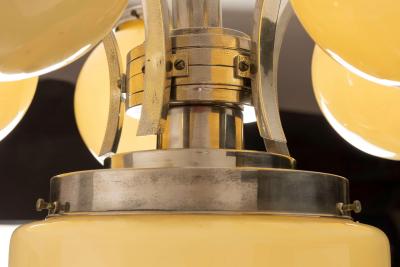 An Italian metal and glass art deco chandelier 1940s