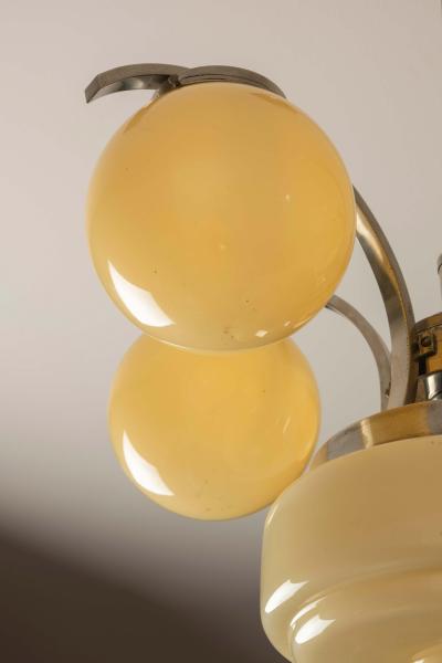 An Italian metal and glass art deco chandelier 1940s