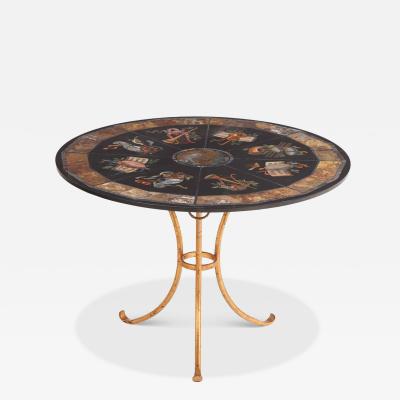 An Italian painted Scagliola marble top table C 1950 