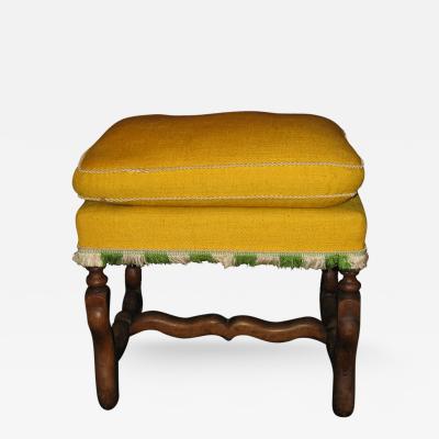 An Os de Mouton Walnut Upholstered Stool