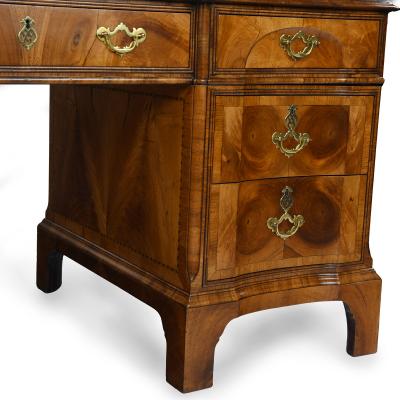 An Unusual Early 20th Century George I Style Free Standing Pedestal Desk