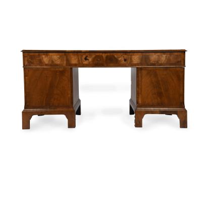 An Unusual Early 20th Century George I Style Free Standing Pedestal Desk