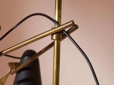 An adjustable Italian midcentury floor lamp with four lights brass and marble
