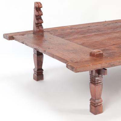 An early 19th century Indonesian Coffee Table Sewing Table solid teak