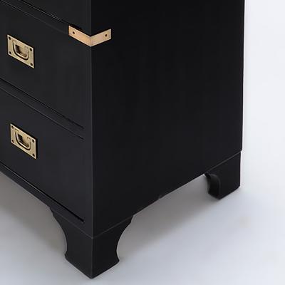 An ebonized mahogany brass mounted campaign style chest Circa 1940