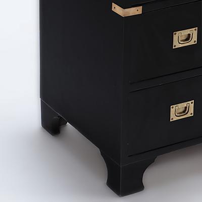 An ebonized mahogany brass mounted campaign style chest Circa 1940