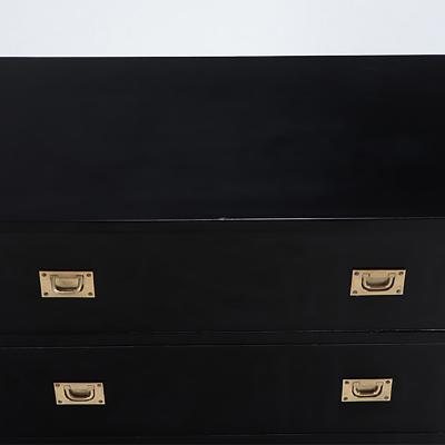 An ebonized mahogany brass mounted campaign style chest Circa 1940