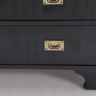 An ebonized mahogany brass mounted campaign style chest Circa 1940