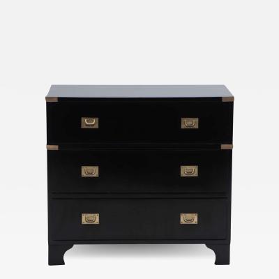 An ebonized mahogany brass mounted campaign style chest Circa 1940