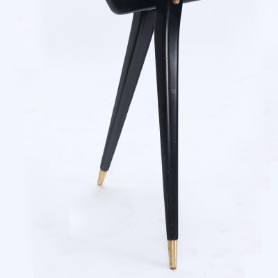 An ebonized wood glass top console table circa 1950 