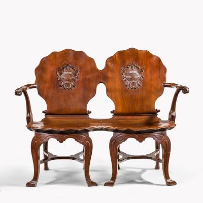 An exceptional late George II mahogany settee made for Anne Basset