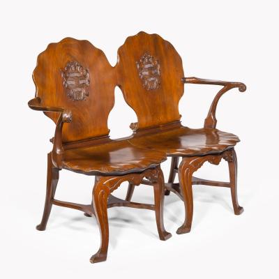 An exceptional late George II mahogany settee made for Anne Basset