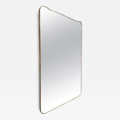 An extra large 1950s Italian brass mirror in the style of Gio Ponti