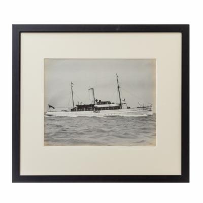 An original gelatine print of a gentleman s steam yacht