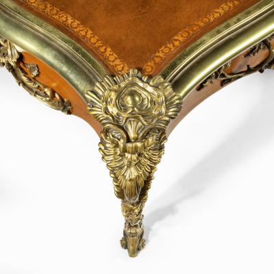 An outstanding Louis XV style mahogany bureau plat