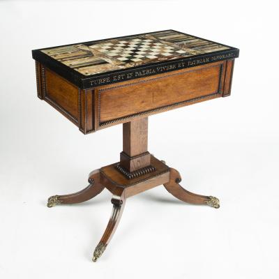 An unusual George IV specimen marble backgammon table attributed to Gillows
