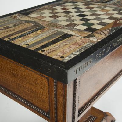 An unusual George IV specimen marble backgammon table attributed to Gillows