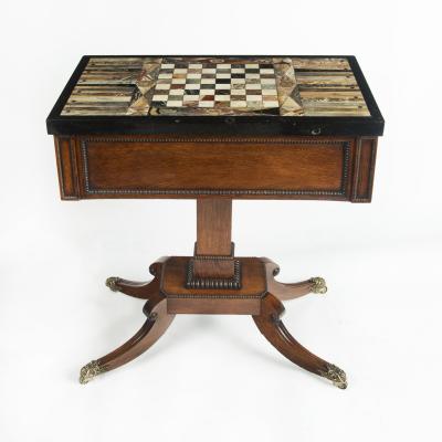 An unusual George IV specimen marble backgammon table attributed to Gillows